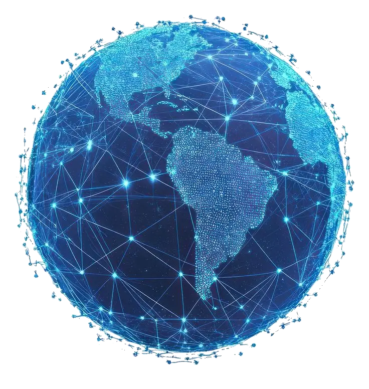 Digital globe with interconnected network